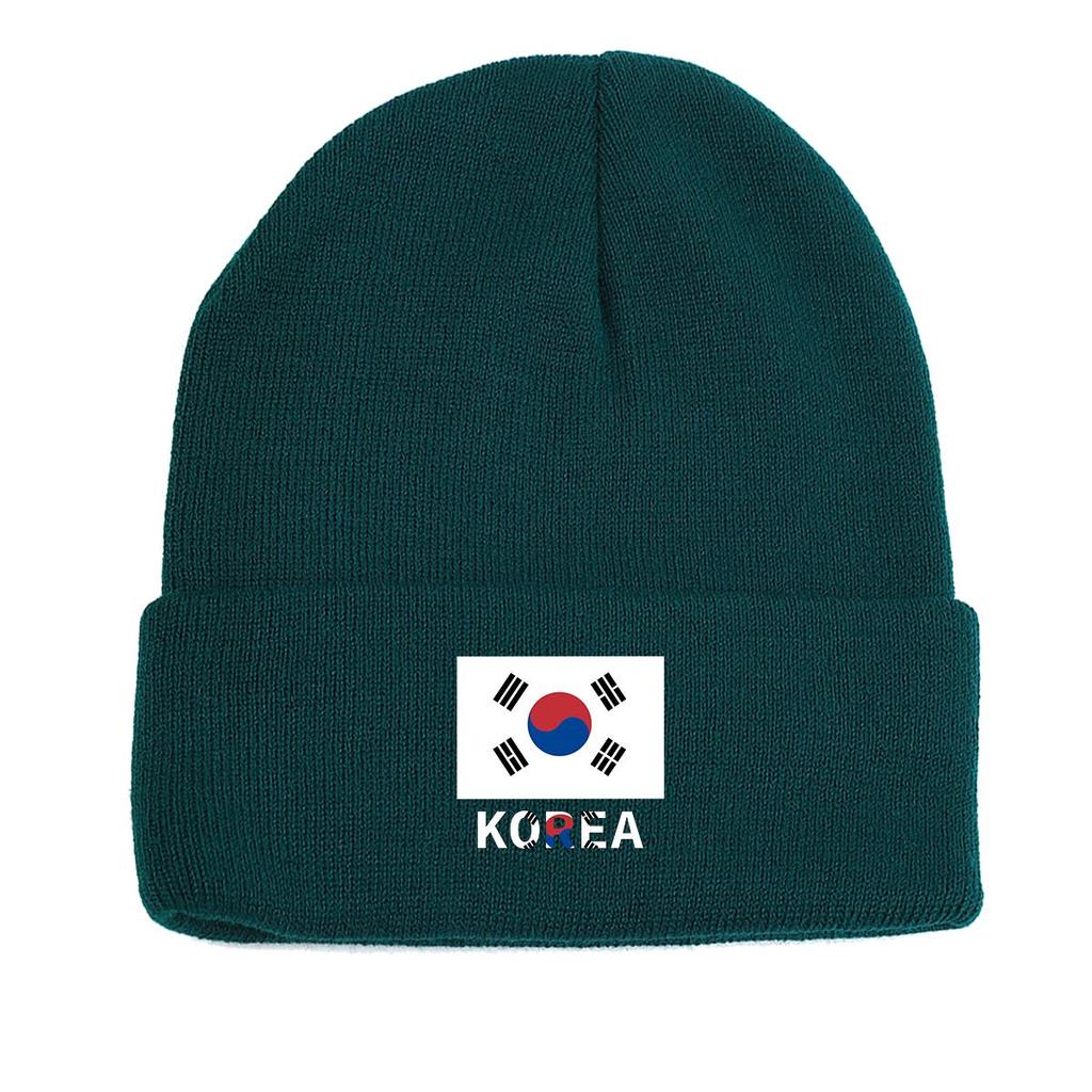 Флаг Южной Кореи Принт Вязаная Шапка Шапка, Шапки Skullies Зима Осень Досуг Головной Убор Вязаная Шапка Шапка
