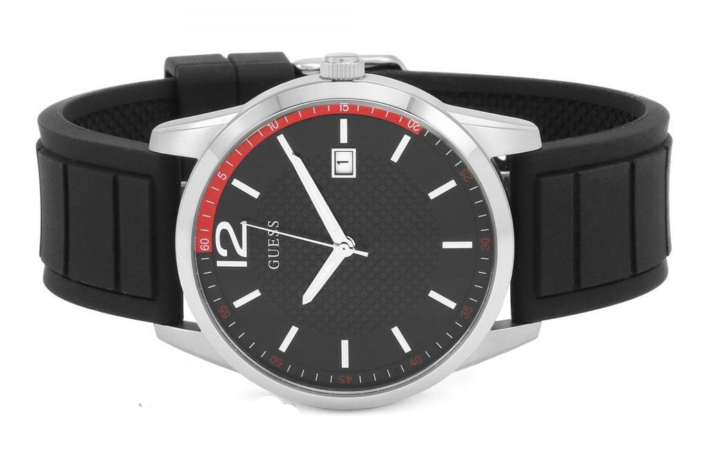Guess Perry 42 мм Черный силиконовый ремешок Стальной корпус Кварцевые аналоговые часы W0991G1 Мужские
