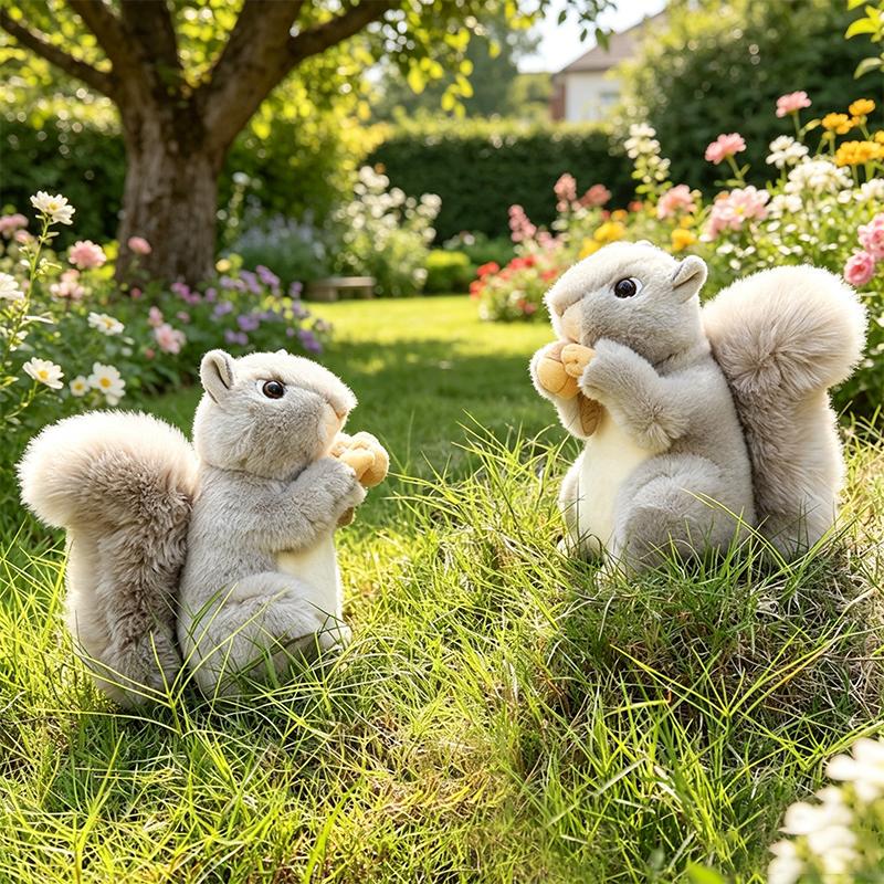 20CM Simulation Cute Squirrel Plush Toys Soft Lifelike Cartoon Animal Plushies Pillow Doll Kid Birthday Accompany Hug Sleep Gift