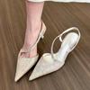 Женская обувь 2024 года, новые женские туфли на высоком каблуке, классические модные сексуальные туфли-лодочки с острым носком, однотонные туфли для женщин, сандалии