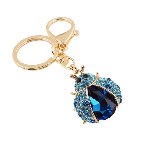 Женщины милые божья коровка форма горный хрусталь брелок для ключей кольцо цепочка держатель сумка декор