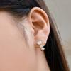 Dylam Dainty New Arrival Fine Jewelry S925 Silver Rhodium 18K Gold Plated 0.5ct Waterdrop Shape 5A Zirconia Hoop Stud Earrings