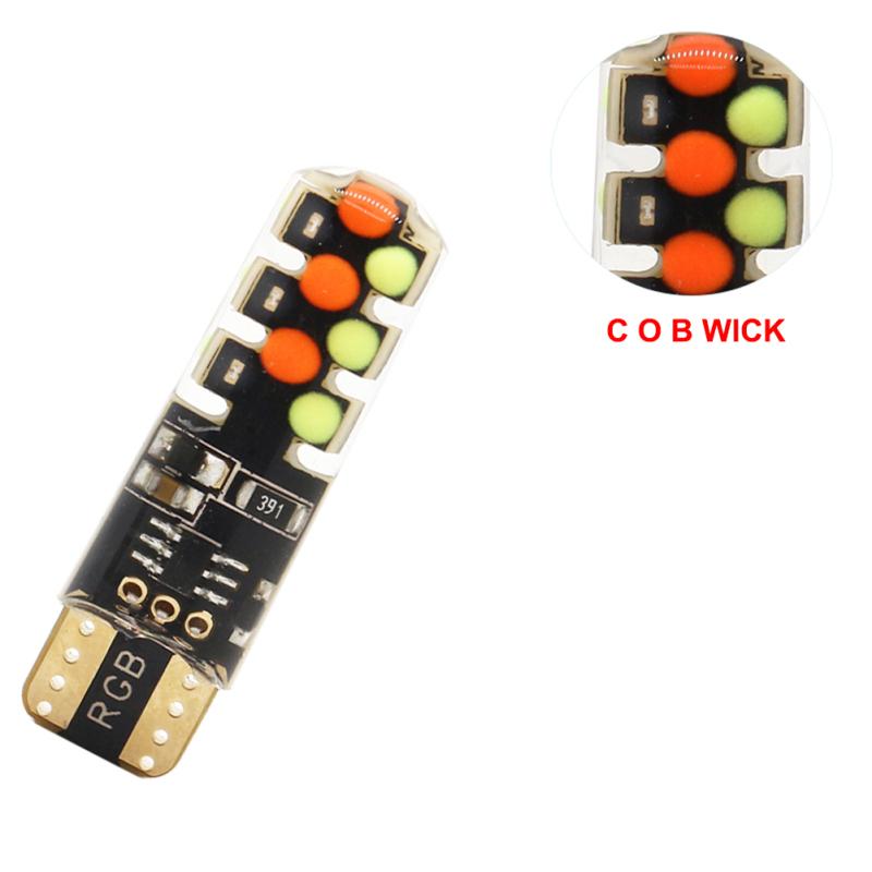 Led T10 Rgb Автомобильный габаритный фонарь 12 В Rgbw Cob Светодиодная лампа для чтения с автоматической атмосферной лампой с пультом дистанционного управления