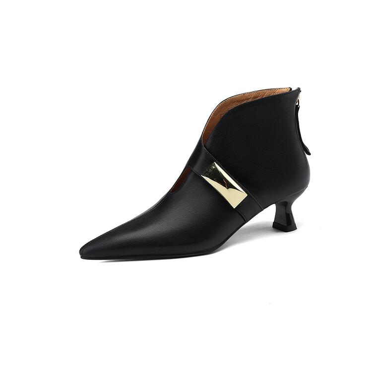 Модные новые ботильоны из спилка, осенне-зимние женские ботинки, остроносые, на тонком каблуке, женские модные ботинки, женские туфли