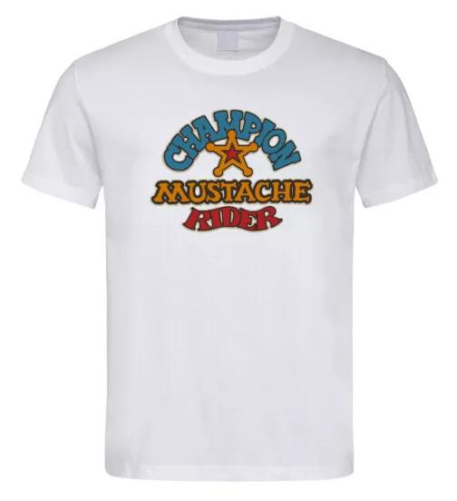 Футболка Champion Mustache Rider 1081 Шериф Родео Значок Дерзкие Усы