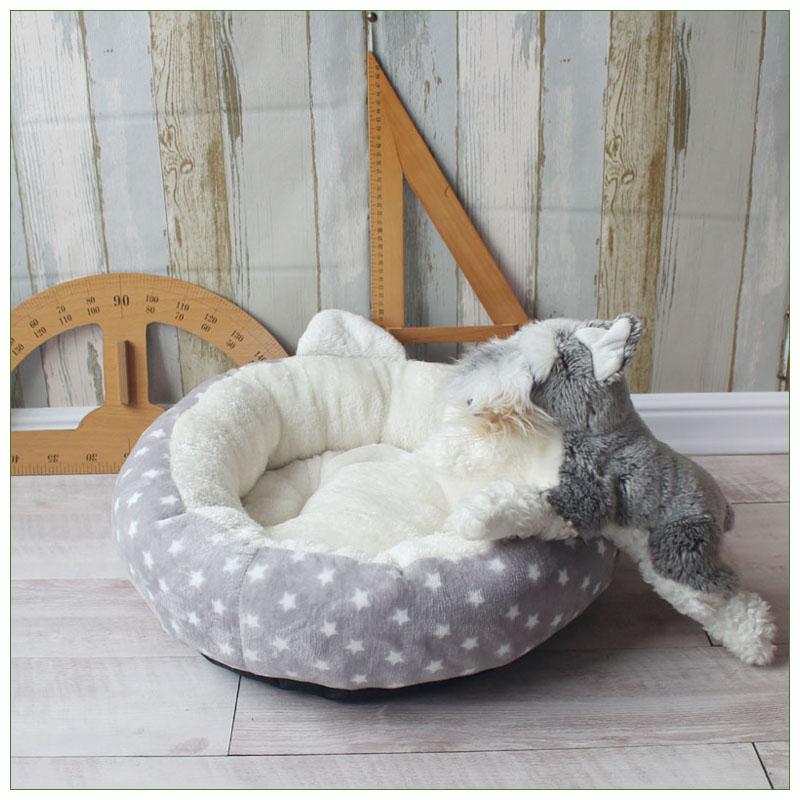 Питомник для домашних животных, мягкий круглый шезлонг для домашних животных для маленьких и средних собак, спальная подушка, теплое кошачье гнездо, корзина для щенка, плюшевый диван для чихуахуа