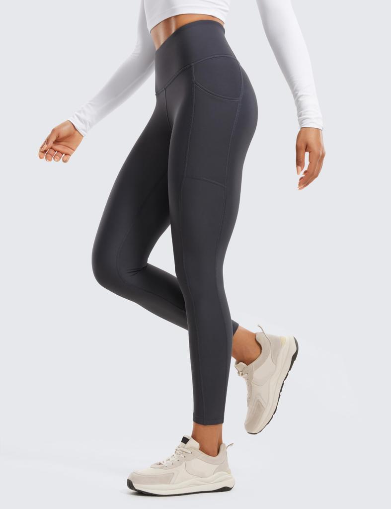 CRZ YOGA Winter Yoga and Mysterious Size M Women's Fleece-Lined Leggings, High-Waisted, Sweat-Wicking, Quick-Drying, Cold-Weather Protection, 25-Inch