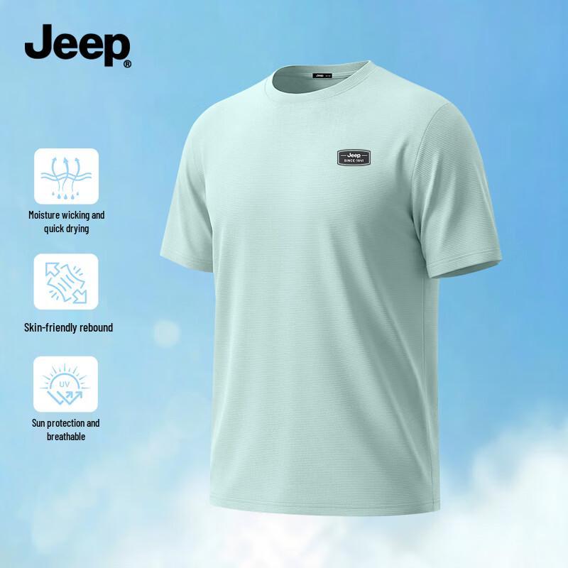 Jeep Мужская дышащая футболка с коротким рукавом, быстросохнущая