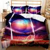3Pc Fire Basketball Bedding Microfiber Queen/King Size Sports Comforter Set For Teen Boys,2 Pillowcase And 1 Polyester Cover
