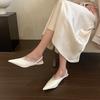 White Fantasy • Lace Light Mouth Single Shoes Women's 2025 Spring Pointed Back Low Heel Sandals