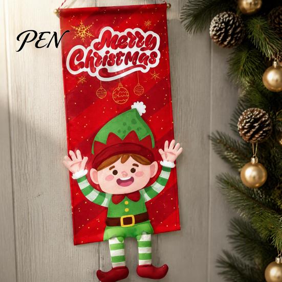 Рождественские украшения для дома, Баннер с надписью Christmas Decorations с веревкой для подвешивания, Праздничные флажки с эльфом/снеговиком/гномом для дверного проема, Праздничные
