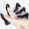 Work Shoes Black Professional Shoes Soft Sole Leather Shoes High Heel Thick Heel Single Shoes Women's Shoes Summer