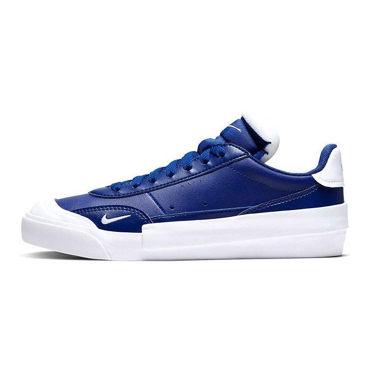 Nike Drop Type PRM Synthetic Leather Low top Skateboard Shoes Blue White Unisex CQ4383-400