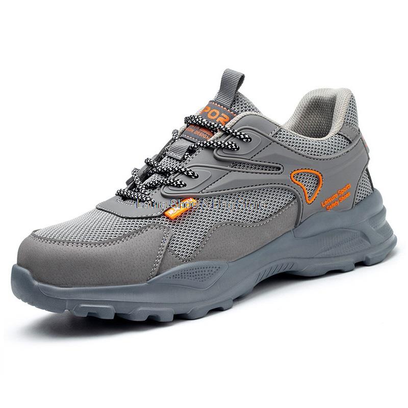 Модная мужская защитная обувь без стального подноска, противоударная, устойчивая к проколам, легкие рабочие ботинки, изоляция 6 кВ, мужская рабочая обувь, мужская безопасность