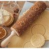 Christmas Snowflake Embossing Rolling Pin Baking Cookies Fondant Cake Dough Engraved Roller Tools