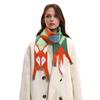 Women Scarf Cartoon Fox Design Faux Cashmere Soft Warm Scarf Autumn Winter Long Scarf Versatile Clothing