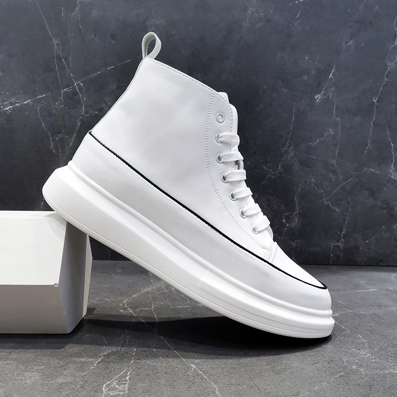 Мужская обувь осень и зима новые высокие кожаные ботинки повседневная обувь европейская мягкая подошва простая и универсальная мода тренд Вэньчжоу