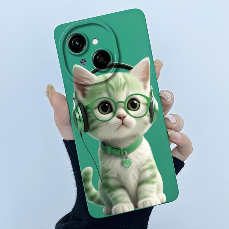 Для Tecno Spark Go 1 SparkGo 2025 Pop 9 Чехол Мультяшный Кот Защита Камеры Силиконовый Чехол Для Tecno Spark Go1 Задняя Крышка Coque