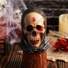 Realistic Human Skull Model Retro Resin Skull Head Statue with Hood Spooky Halloween Home Desktop