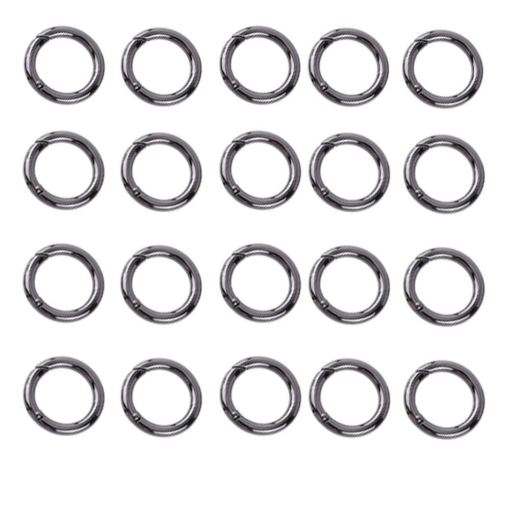 20 Pcs Round Round Carabiner Spring Snap Clips Zinc Alloy Keychain Buckle  Outdoor Activities