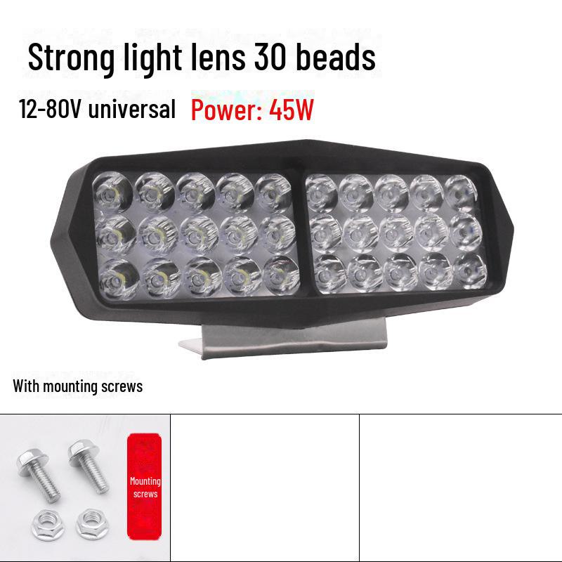 Суперяркий светодиодный прожектор 12 В-60 В для электромотоциклов и трехколесных аккумуляторных автомобилей