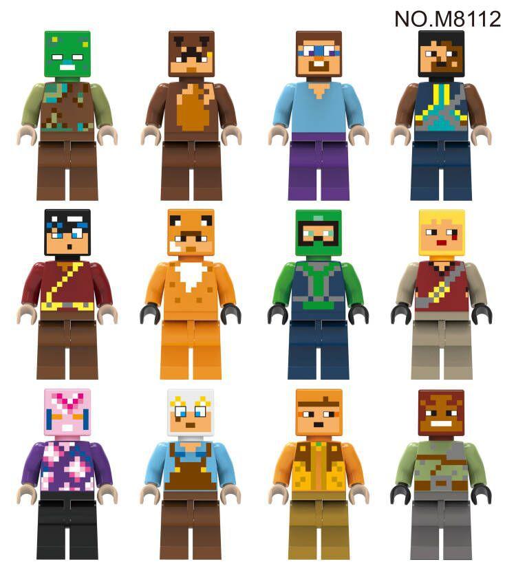 Compatible with M8079 M8112 M8134 M8184 Game Pixel Figure Building Blocks Bags Set DIY Creative Toy for Kids Gift