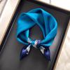 Silk Square Scarf - High-End Mulberry Silk, Blue Celebrity Style, Ideal for Spring & Autumn, Perfect Gift Accessory