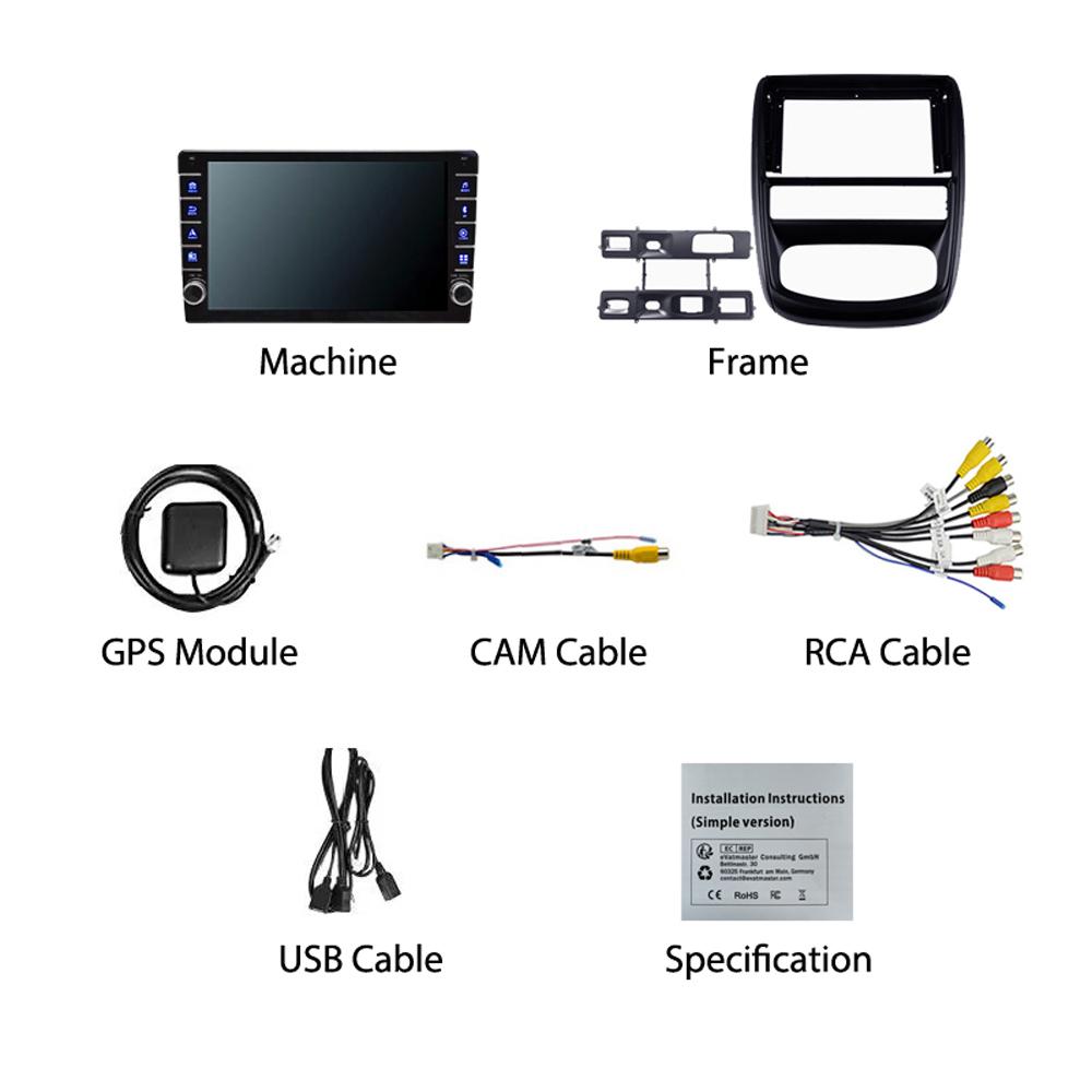 Для Renault Duster 1 2010-2015, для Nissan terrano 2014-2020 с кнопочной ручкой, автомобильный Android CarPlay Android GPS 2 + 32 ГБ
