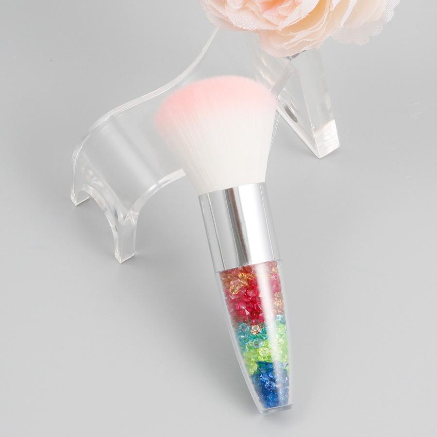 Кисть для макияжа с одной ромбовидной прозрачной ручкой, рассыпчатая кисть для пудры, коническая, пухлая, с кристаллами, зыбучий песок, ручка для дизайна ногтей, специальная кисть для пыли