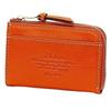 Футляр для пропуска из козьей кожи с чехлом для ключей, оранжевый