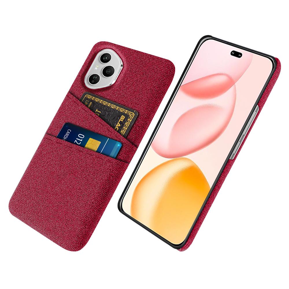 Для Honor 400 Pro 5G (Глобальный) Чехол Ткань+Твердый ПК Чехол для телефона с двойными слотами для карт