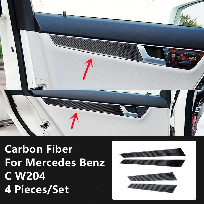 Углеродное волокно, модификация салона автомобиля, накладка, полоски, декоративные наклейки для Mercedes Benz C W204, внутренняя отделка автомобиля