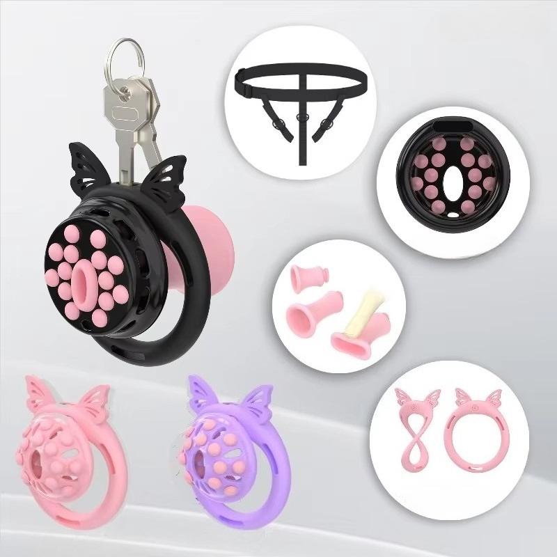 2026 New Concave Chastity Cage Negative Silicone Urethral Lock Male Penis CB Lock Sissy Restraint SM with Catheter Adult Sex Toy