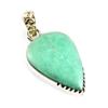 Natural Chrysoprase Gemstone 925 Sterling Silver Two Tone Pendant 1.5'' C0R96