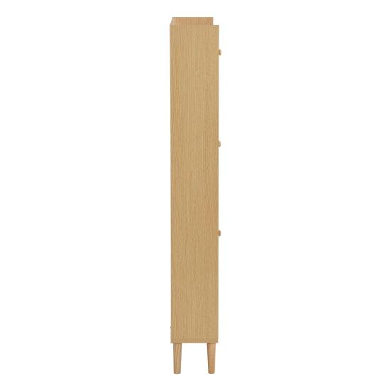 Shoe Rack Free Standing Cabinet with 3 Tilt Doors 1 Drawer Wood Handles Storage Solid Legs Space Saving No Burrs Small Closed Style Organizer