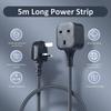 1/3/5M 1 Way Gang Extension Lead 13 AMP Single Socket Extension Cord Home Office 3 Pin Plug Power Strip