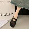 2025 Summer New French Simple Bag Head Half Slippers Women's Wear Flat Bottom Hollow Woven One-word Mop Versatile Slippers