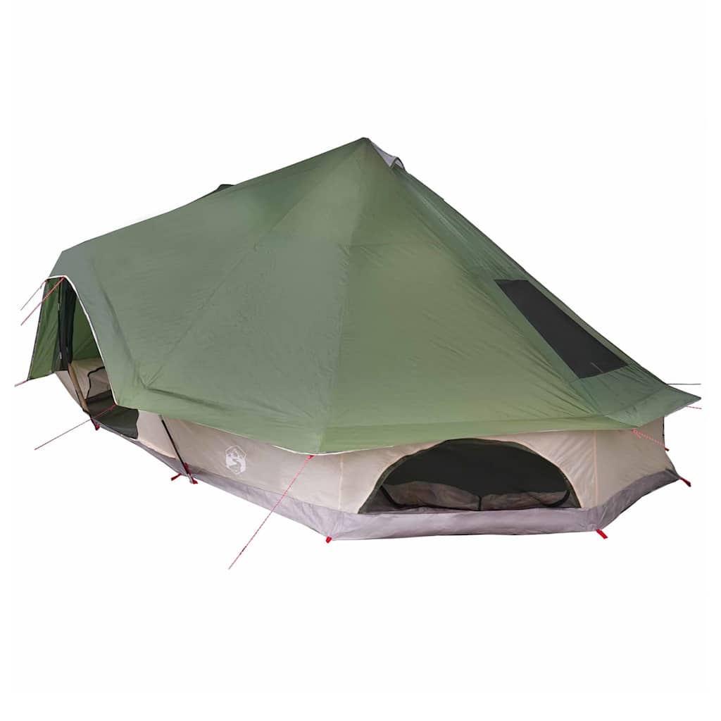 Tipi Tent with Roof and Storage Green 680 x 430 x 270 cm Taffeta