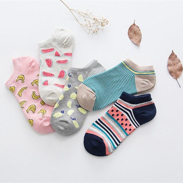 5 пар весенне-летних женских носков с рисунком авокадо, повседневные короткие носки с вышивкой, дышащие забавные носки в стиле Харадзюку, женские носки до щиколотки