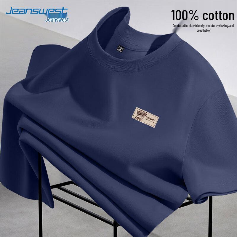 Мужская хлопковая футболка с принтом Rock Bear от Jeanswest, с коротким рукавом
