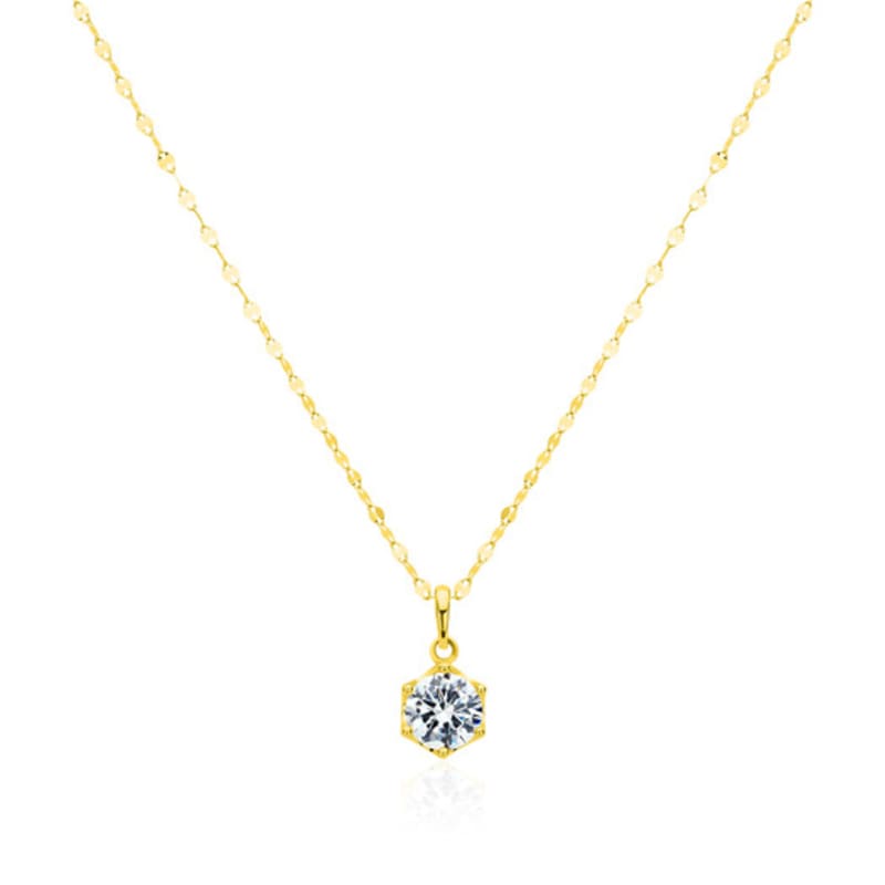 Prestige.J Solitaire Veil Pendant(18k necklace+14k pendant 2piece)