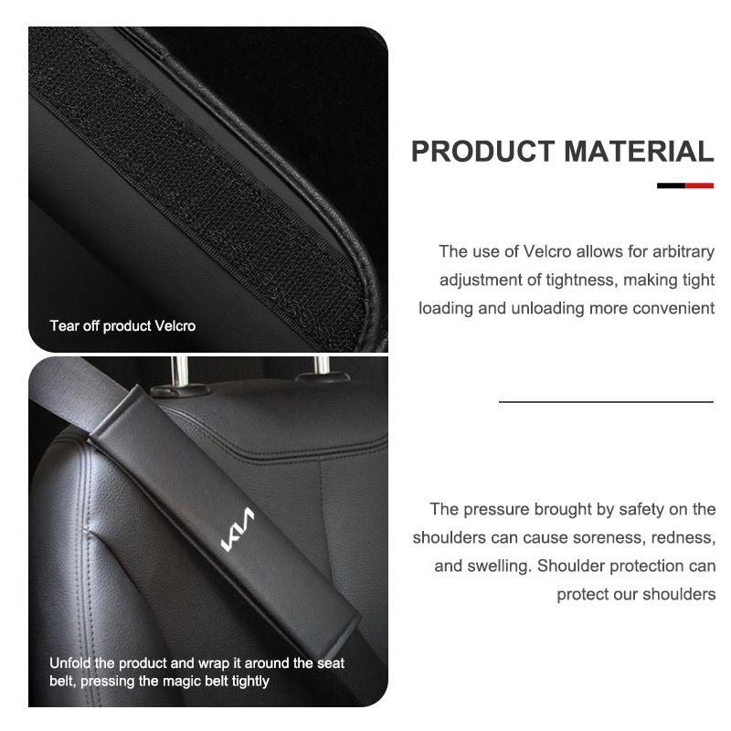 1/2Pcs Leather Car Seat Belt Shoulder Protector Seat Belt Cover For KIA Rio K5 K2 Sportage Ceed Sorento Picanto Stinger Soul ED7