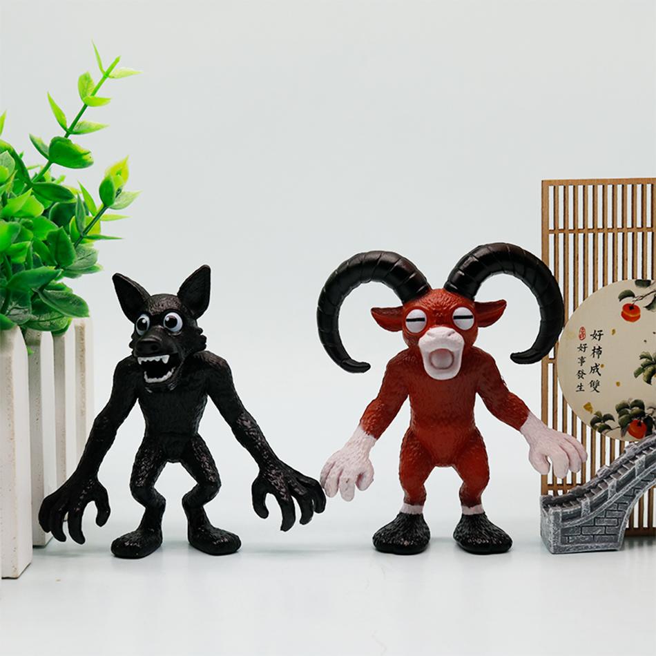 New 99 Nights in The Forest Deer Owl Goat Player Protagonist Character Monster Set Model Assembled Figurine Plastic Toy Gifts