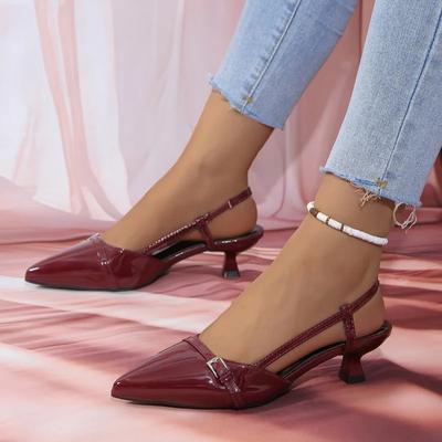 Модная женская обувь 2024 года, модные женские туфли-лодочки без застежек, осенние туфли с острым носком, неглубокие однотонные туфли на шпильках или тонких каблуках, обувь больших размеров