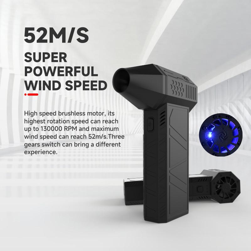 130000rpm Power Turbo Blower Wind Speed 52m/s Mini Jet Fan Handheld Brushless Motor Industrial Duct Fan
