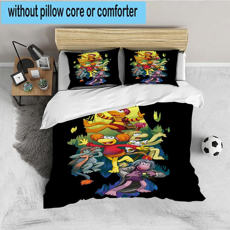 Muppet Show: Friendship Adventure 3PCS Bedding set,Ideal for 1pc Duvet Cover And 2pcs Pillowcases Perfect for Fan gift,Ideal for Bedroom, Dormitory
