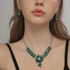 Exquisite Necklace Earrings Set Shining Crystal Necklace Set Princess Rhinestone Jewelry Set  Women
