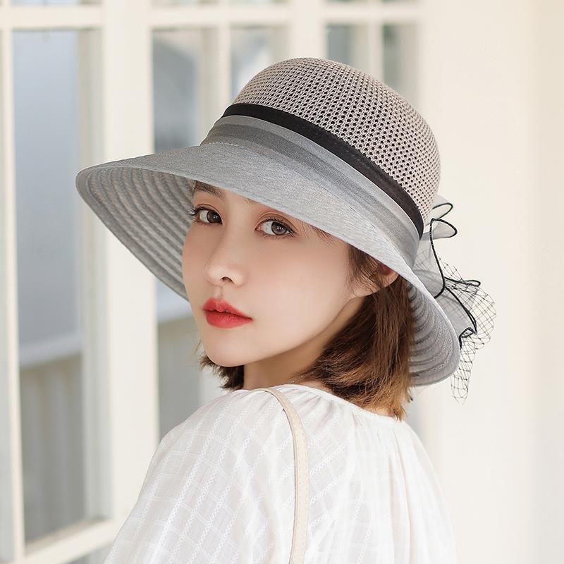 Женская шляпа от солнца, новая шляпа рыбака из органзы с цветочным узором, складная универсальная элегантная шляпа от солнца для отпуска