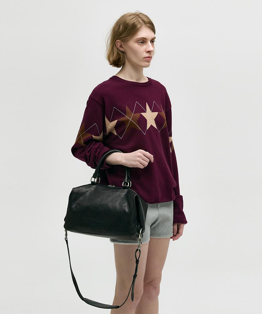 Margesherwood Dumpling Tote_Black Washed Nappa