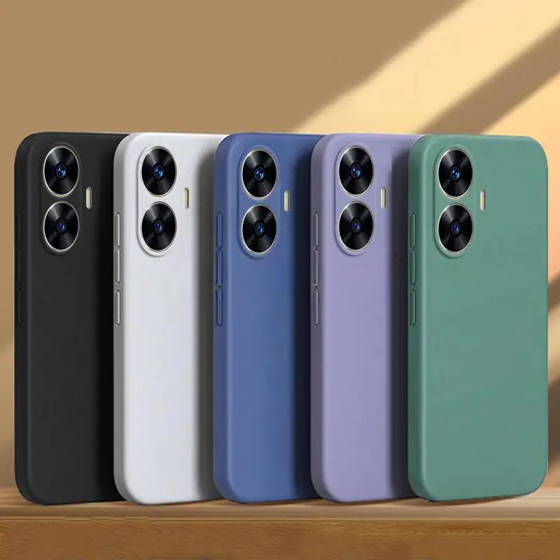 Для Realme C55 чехол силиконовый жидкий чехол для телефона Realme C55 чехол TPU защитный чехол Realme C55 C53 C35 C25 C12 C31 C21
